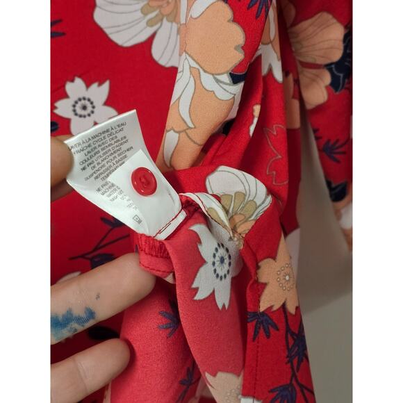 Katherine Barclay Floral Popover Blouse Size XL 3/4 Balloon Sleeves Artsy - Picture 8 of 8